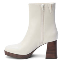 Matisse Women's Duke Platform Zippered Boots in bone - women's shoe - detail view