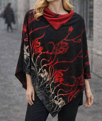 Rapti Fashion - floral design cashmere poncho