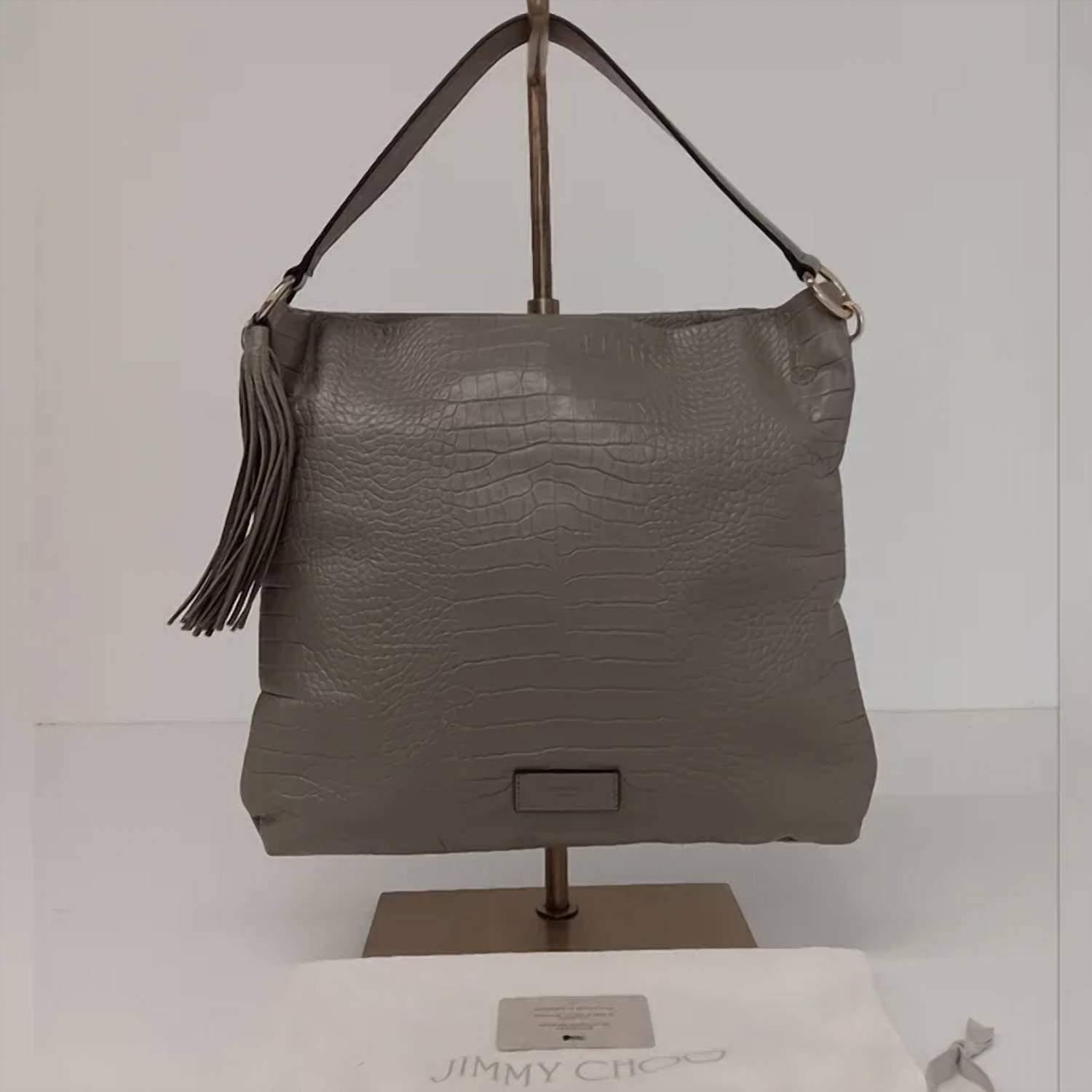 Jimmy Choo - Women's Croc-embossed Leather Soft Hobo Bag