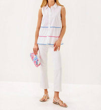 Lilly Pulitzer Breah Sleeveless Button Down Shirt in resort white 1 - women's shirt - view 4
