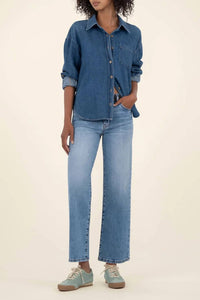KUT FROM THE KLOTH Charlotte Straight Denim Jeans in medium wash - women's jeans