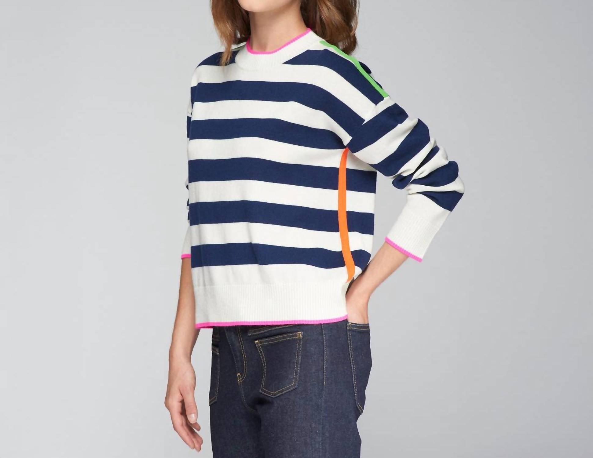 Vilagallo - Fabiola Striped Tiger Crew Neck Sweater