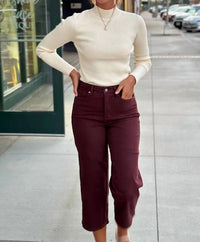Judy Blue - Women's Charlotte Tummy Control Dyed Wide Crop Pants
