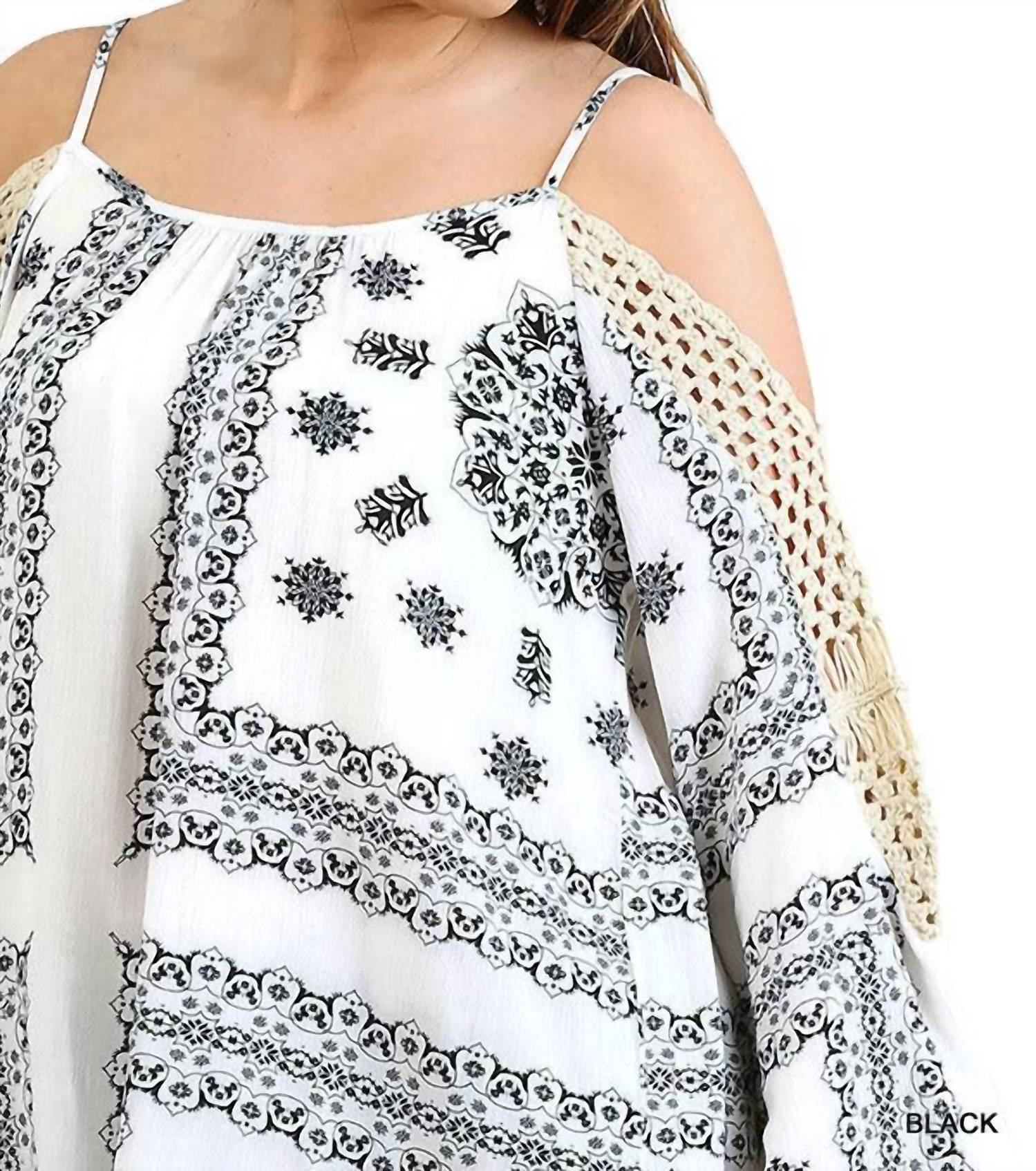 Umgee - Crochet Cold Shoulder Tunic