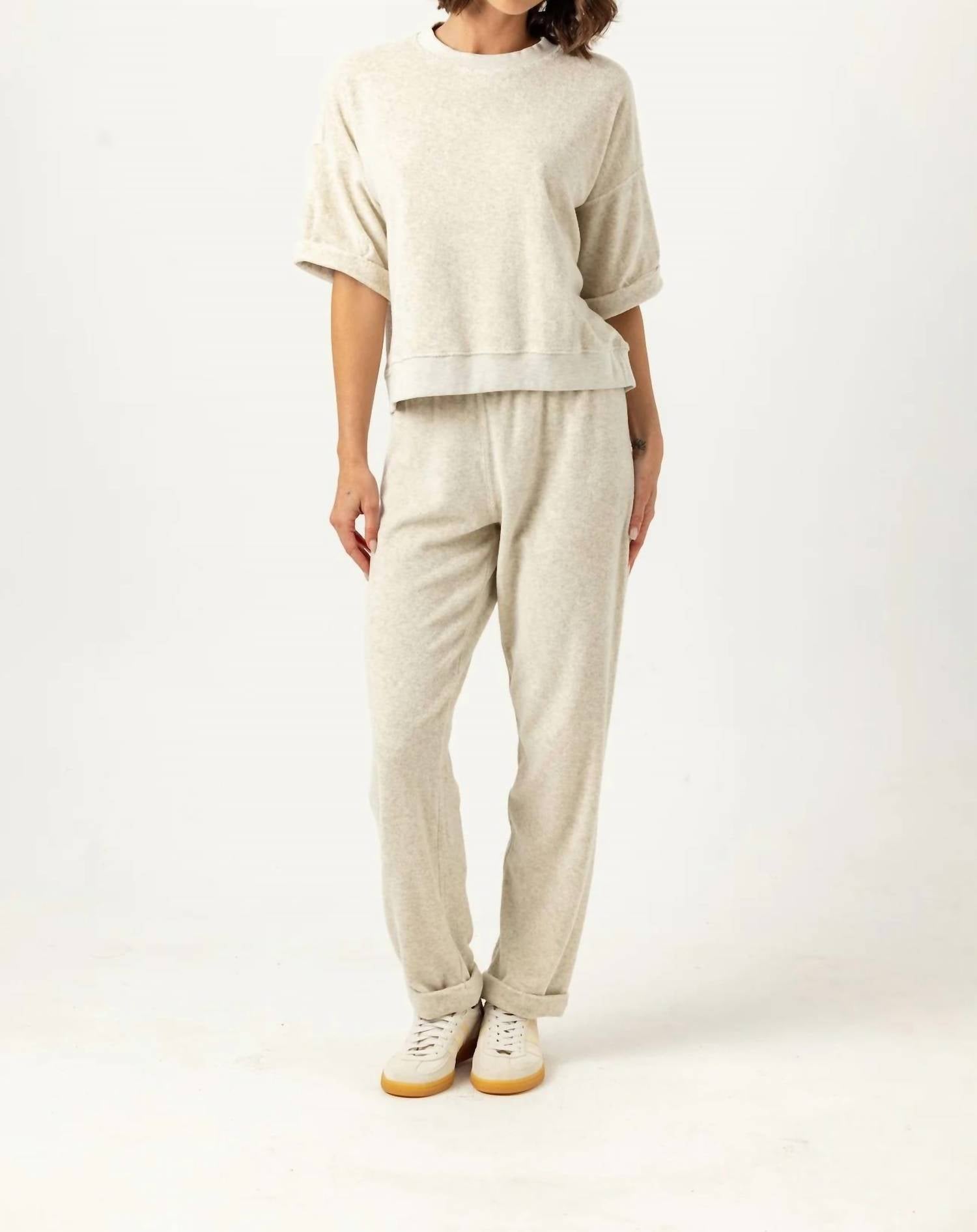 sundays Stella Cuffed Jogger in ash grey - women's pants - detail view