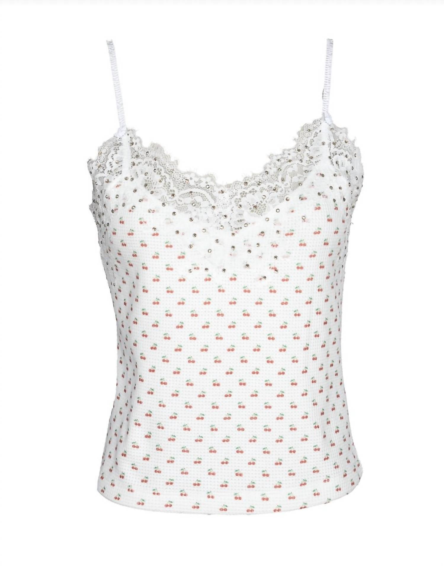 BOYS LIE Women's Know How To Pick Em' Lace Tank Top in white - women's tank top