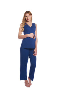 Everly Grey Analise 5 Piece Pajama Set in denim blue - women's sleepwear - alternate view
