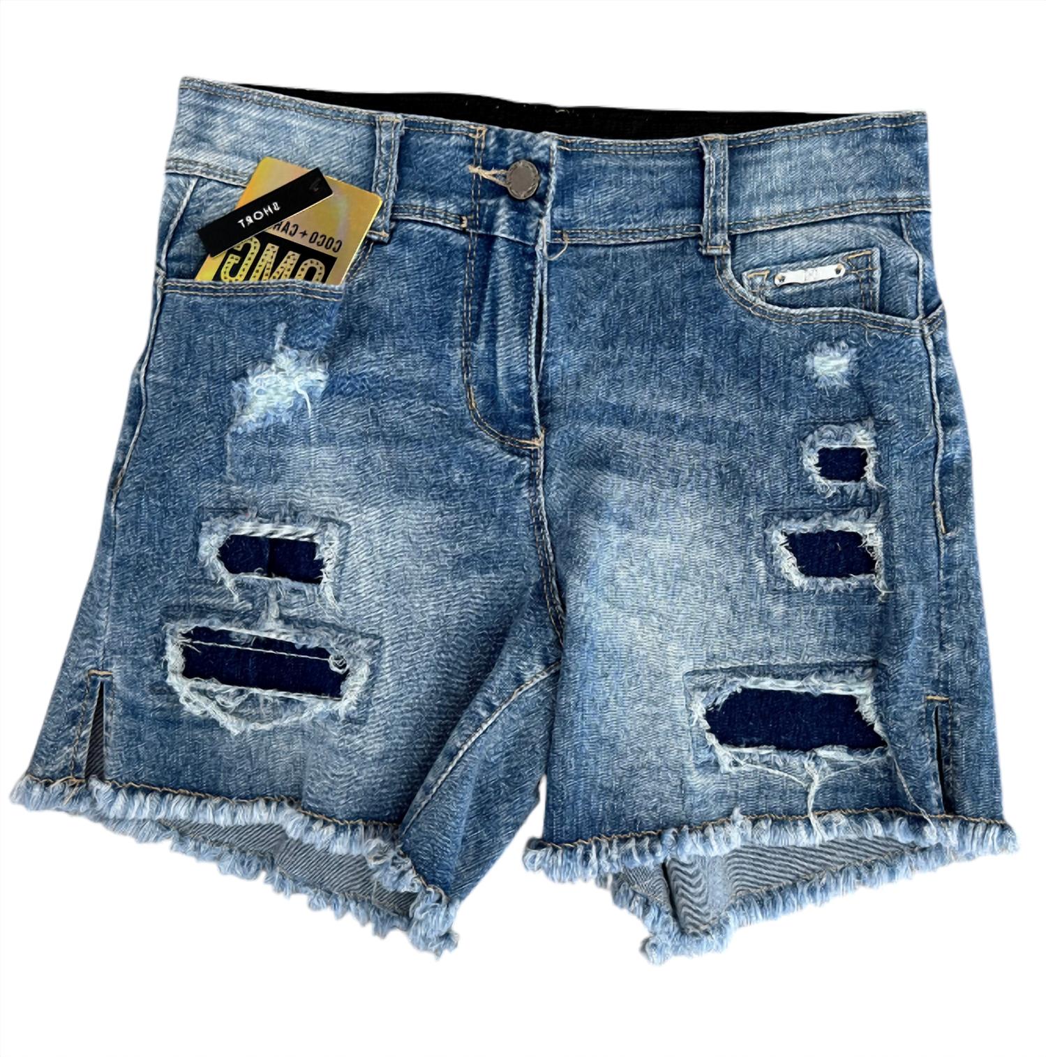 COCO + CARMEN Women's Ripped Jean Shorts in blue - women's shorts