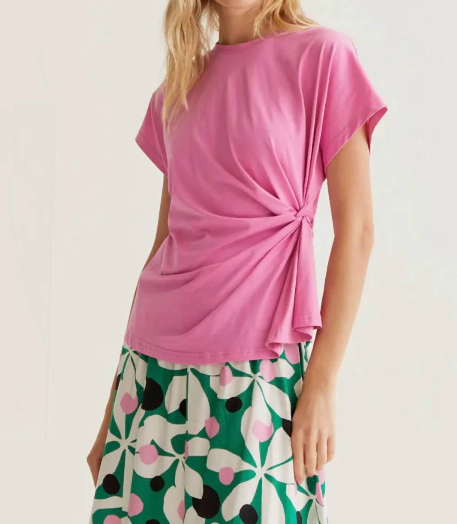 Compania Fantastica - Side Twist Short Sleeve Tee Shirt Top