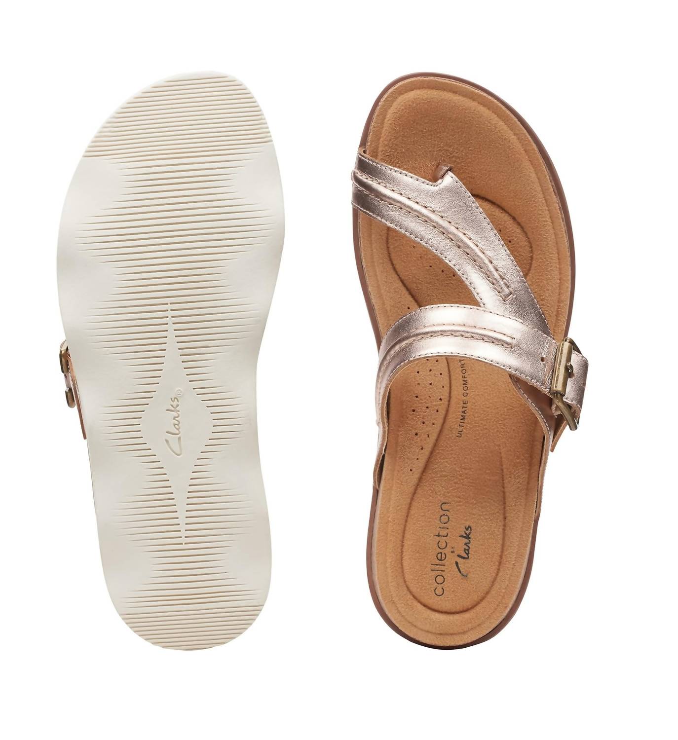 Clarks Women's Brynn Madi Flat Sandal in rose gold leather - women's sandal - view 6