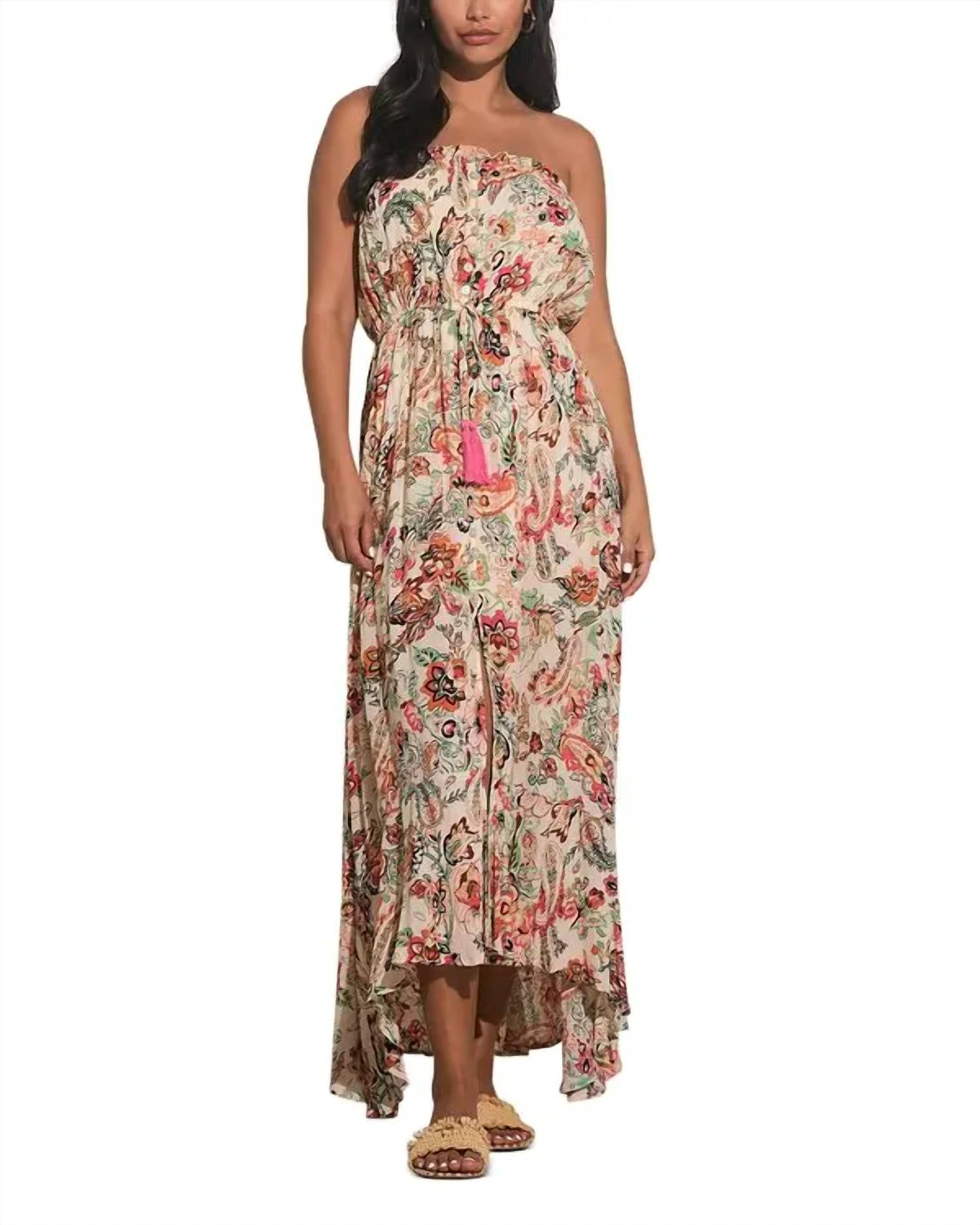 Elan - Floral Strapless Maxi Dress
