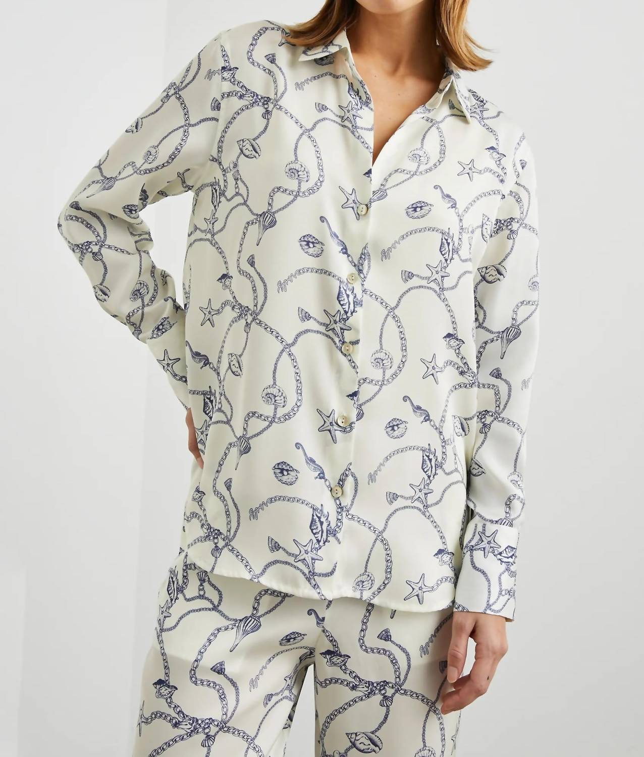 Rails Ledger Long Sleeve Top in nautical chain - women's shirt - detail view