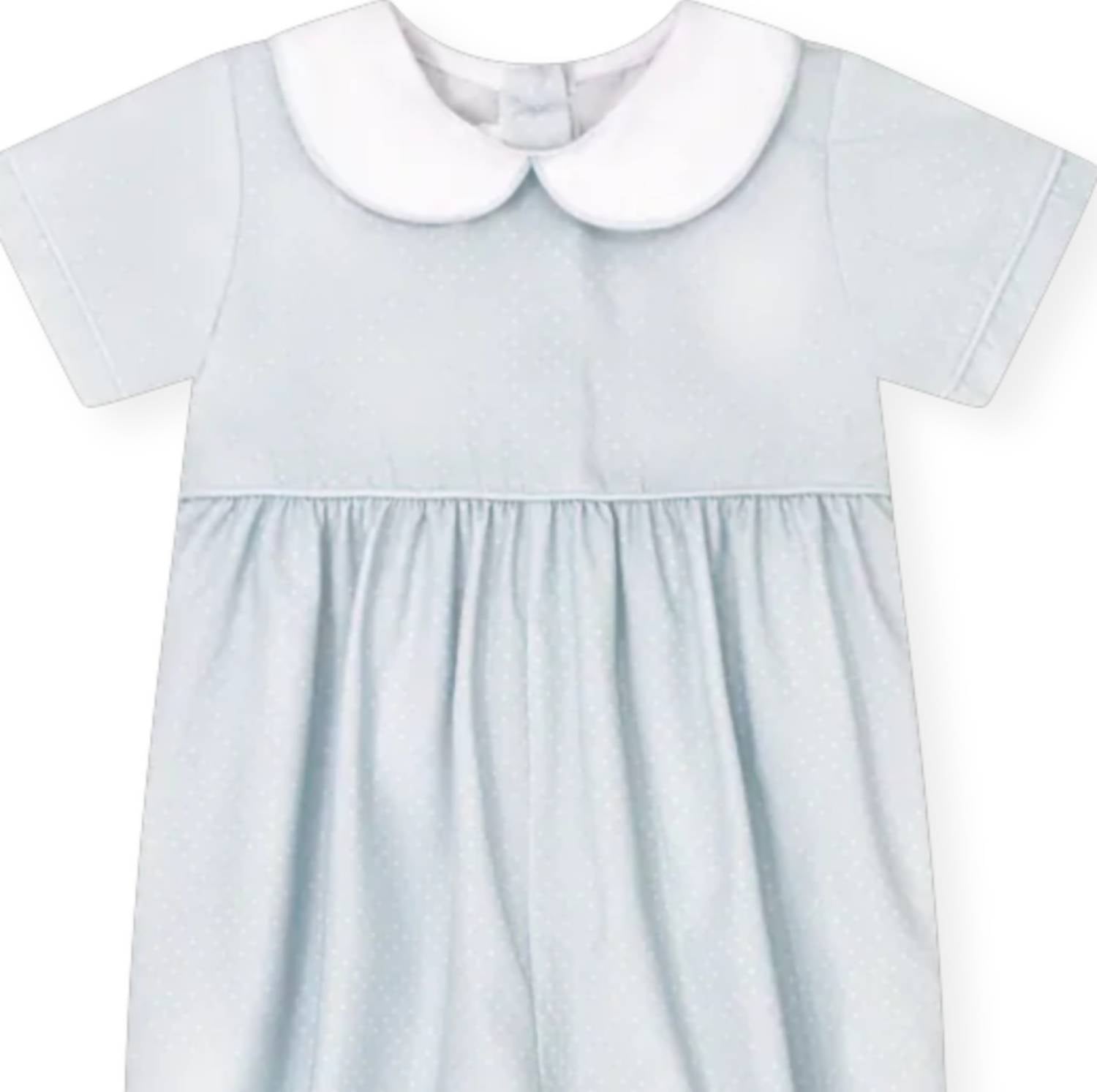 Lullaby Set Girls Rover Romper in bellevue blue bitty dot - kids' item - detail view