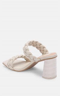 Dolce Vita Women's Paily Braided Block Heels in ivory stella - women's heels - detail view