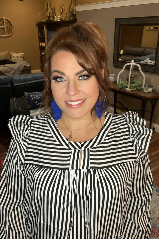 Andree By Unit - Striped Ruffle Top