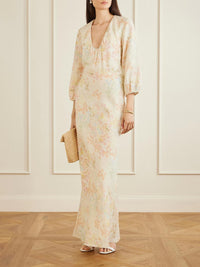 Bernadette - Beau Floral-print Linen Maxi Dress