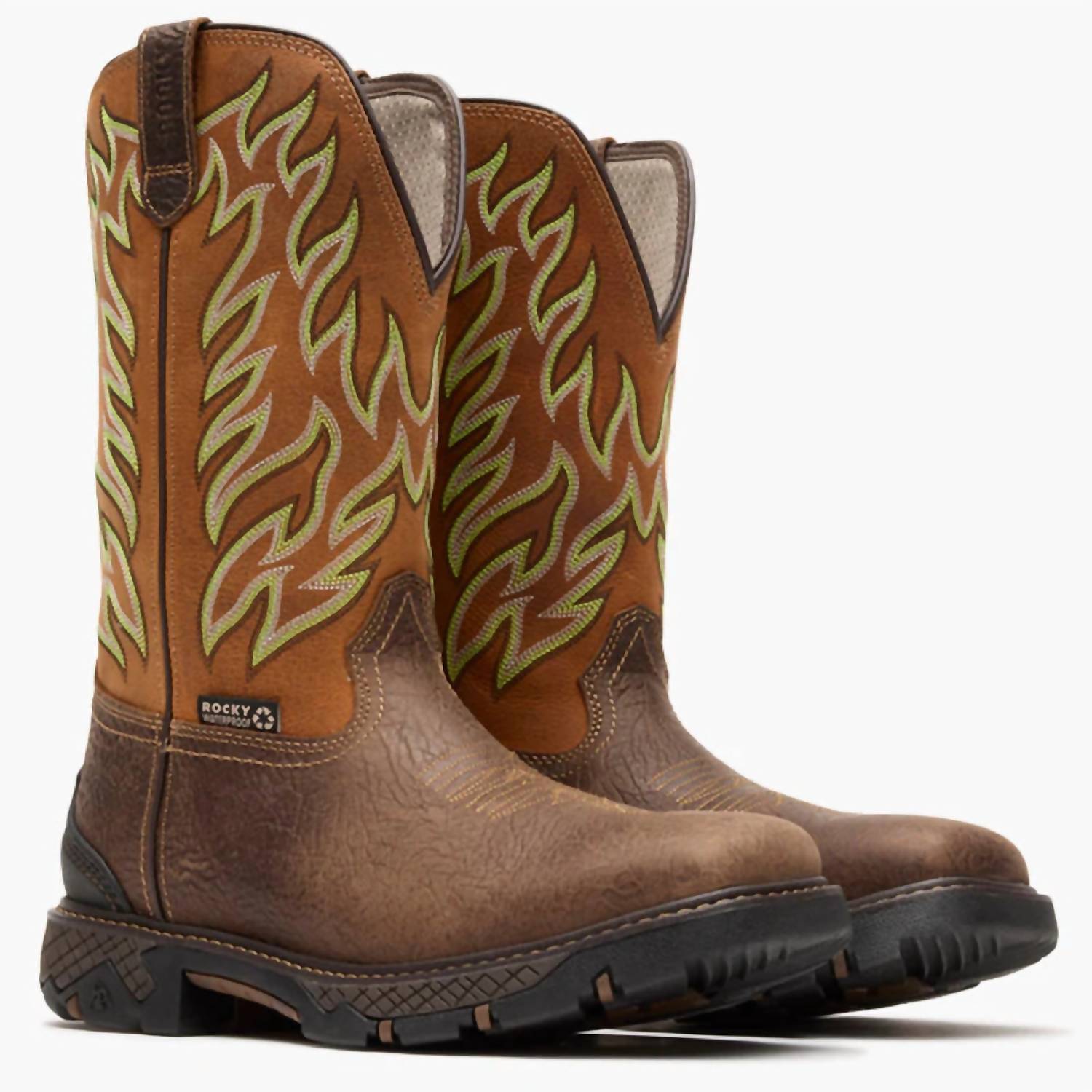 Rocky Men's Ironhawk Waterproof Western Boot in brown - men's boots