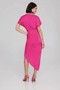Joseph Ribkoff - Wrap Front Asymmetric Hem Dress