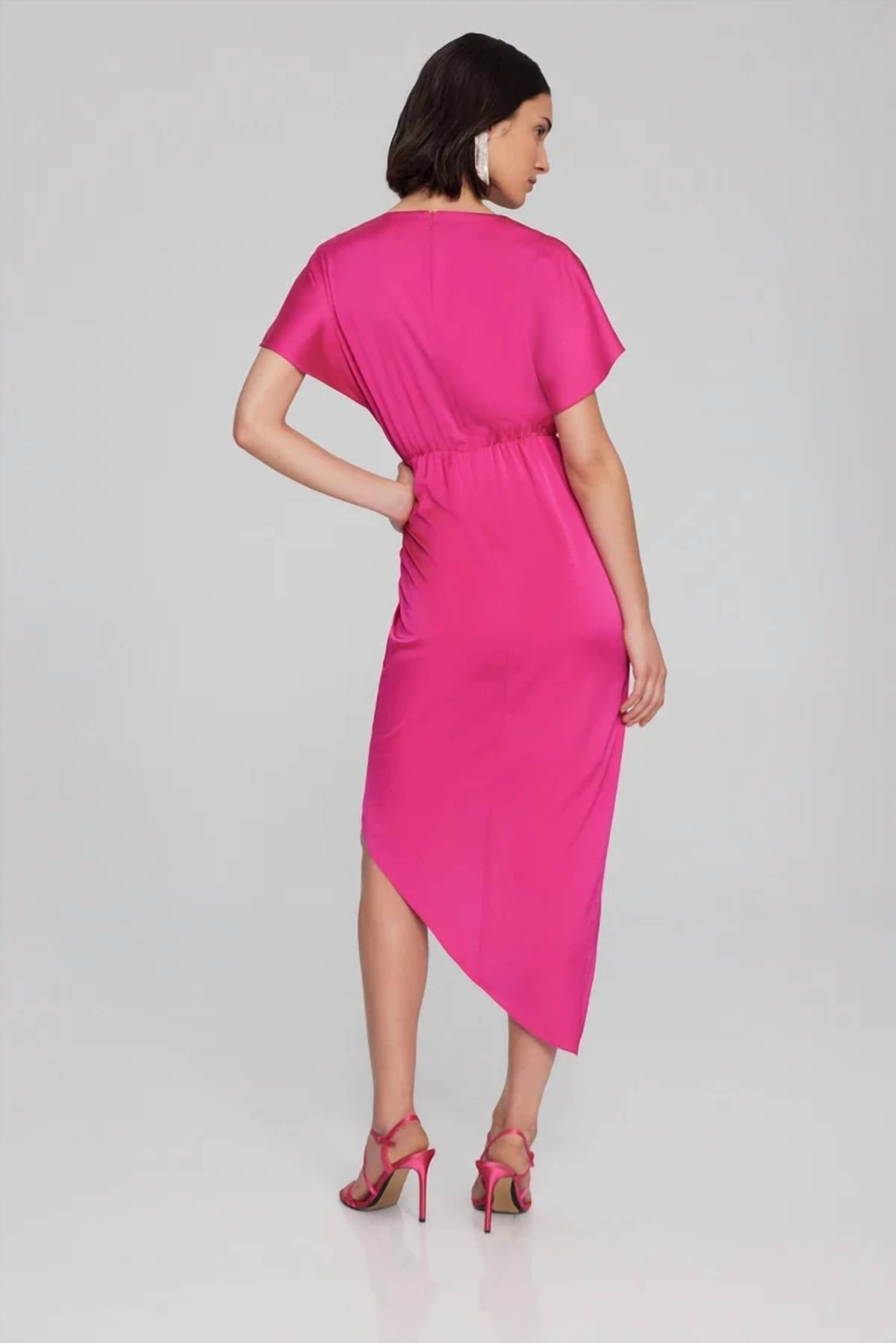 Joseph Ribkoff - Wrap Front Asymmetric Hem Dress