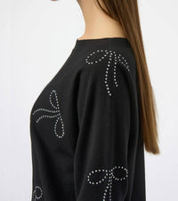 Joseph Ribkoff - Bow Embellished Sweater Top