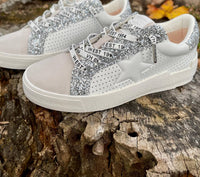 Vintage Havana - Women's Glitter Trim Star Sneakers