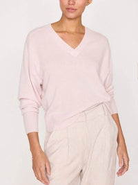 Brochu Walker Leia Vee Cashmere Sweater in rose quartz - women's sweater