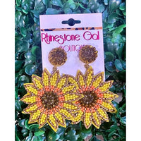 Bosuk Jewlery - Women's Sunflower Seed Bead Statement Earrings
