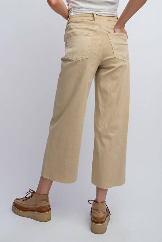 Easel - Bina Button Fly Wide Leg Pant