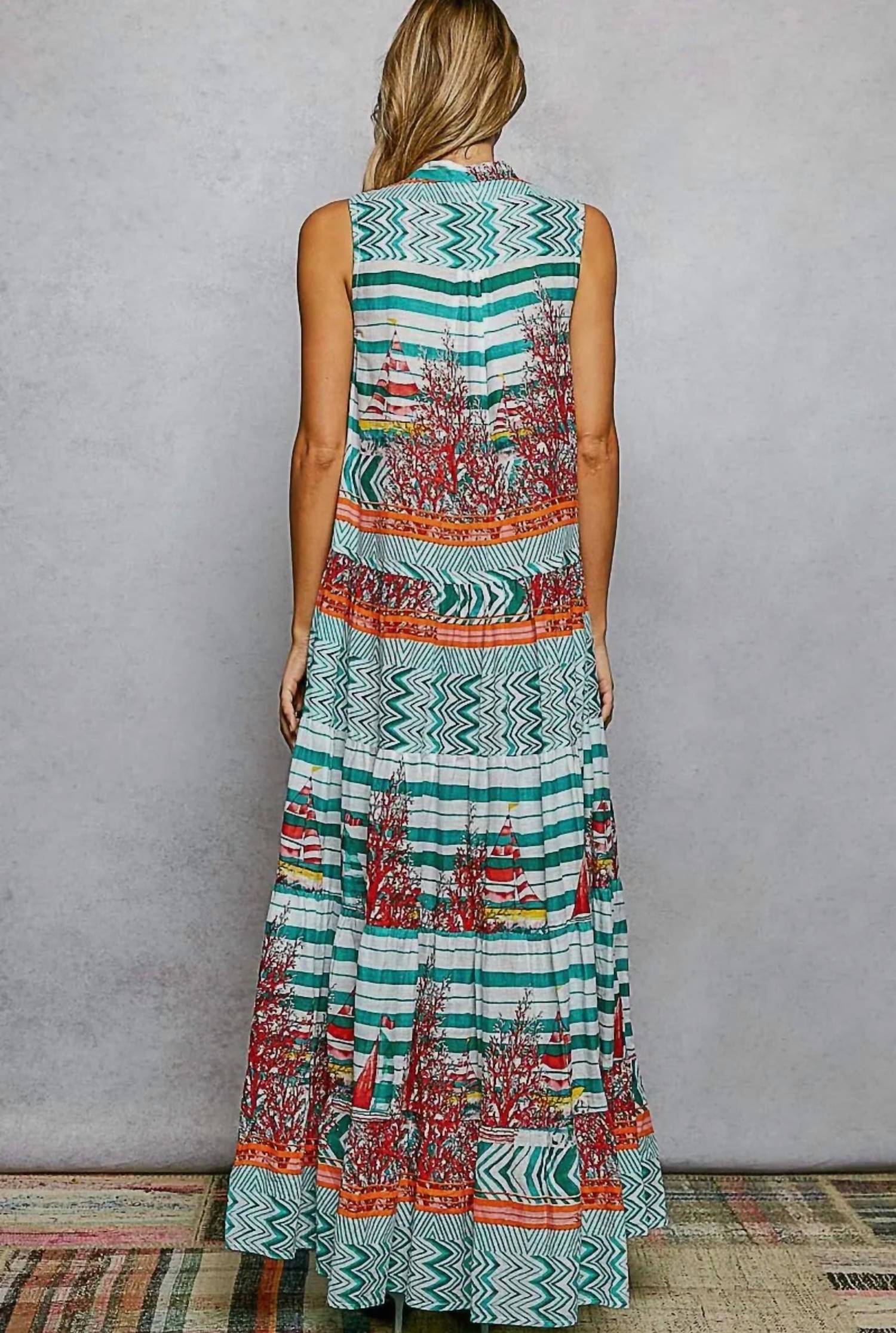 Pol - V Neck Sleeveless Long Dress
