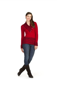 Papillon - Crossover Collar With Buttons Sweater