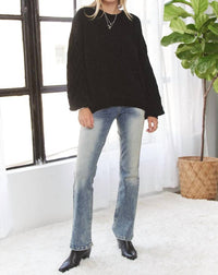 Madelyn - Puff Sleeve Sweater Top - Plus