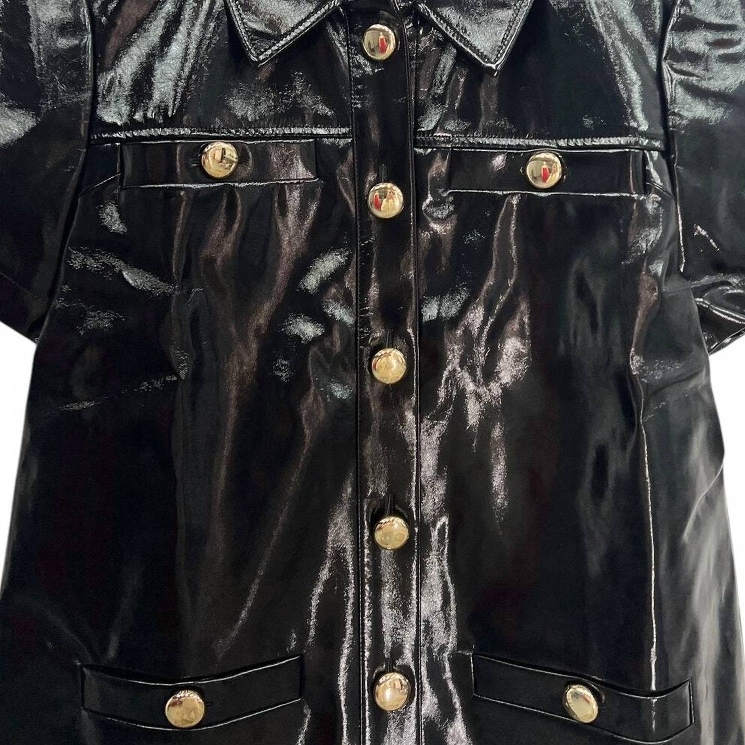 J.Crew - Gamine Shirtdress In Faux Patent Leather