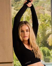 Lovyt - Seamless Long Sleeve Crop Top