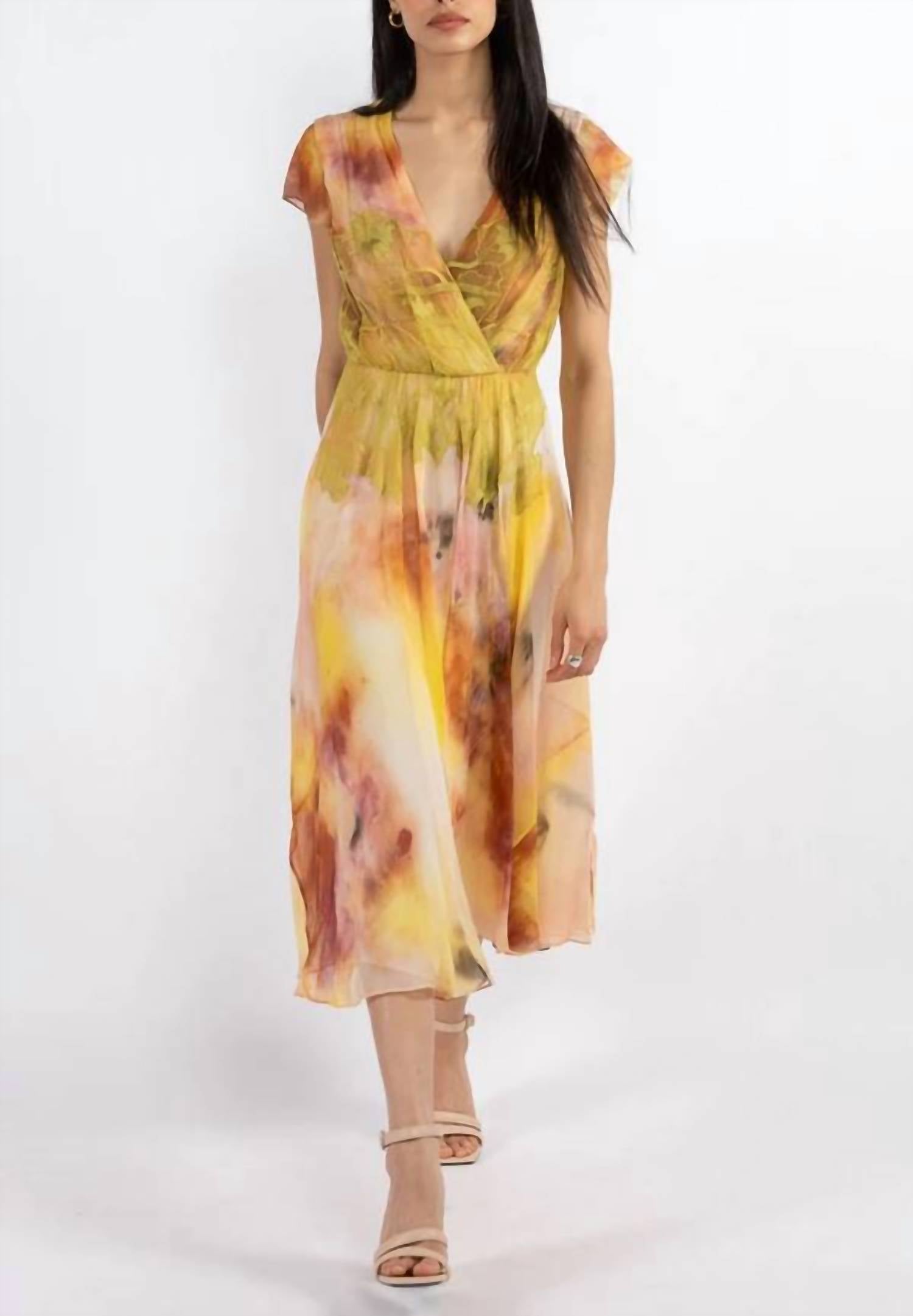 Jason Wu - SLEEVELESS CRINKLE CHIFFON LACE DETAIL DAYDRESS