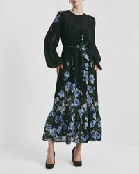 byTiMo Georgette Relaxed Midi Dress in amadora 1 - women's dress