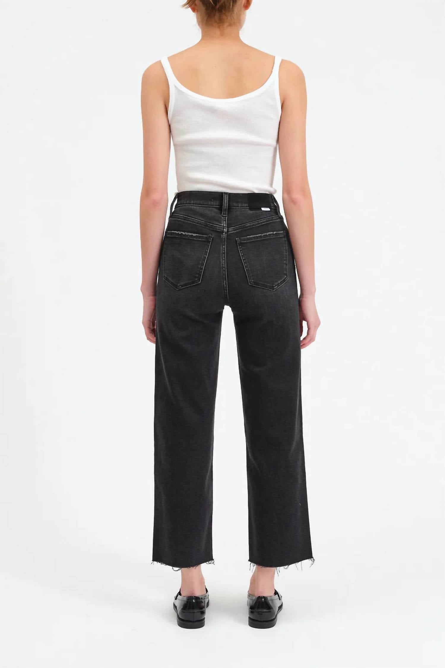 DAZE Pleaser High Rise Wide Ankle Jeans in twilight - women's jeans - detail view
