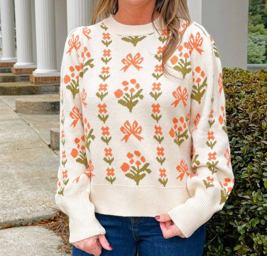 Jodifl - Blossom Meadow Puff Sleeve Sweater