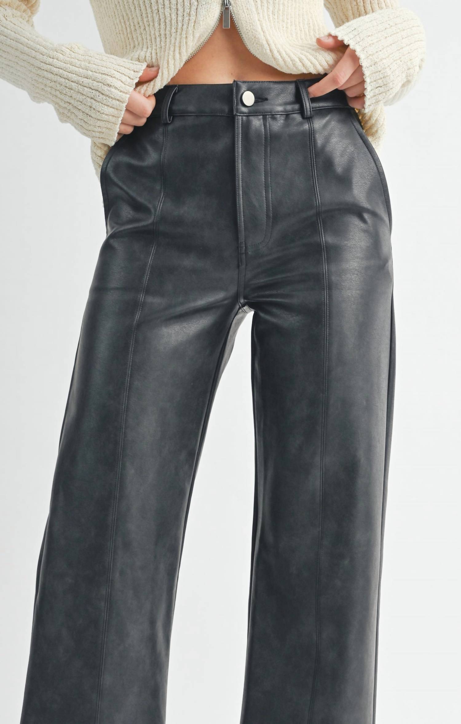 Sage The Label - Rebel Seamed Vegan Leather Pants