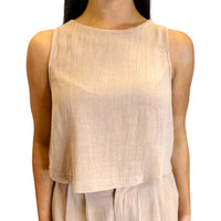 Sadie & Sage - Shoreline High Neck Back Button Down Relaxed Tank Top
