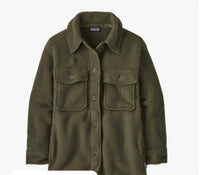 Patagonia Women's Retro Pile Shacket in needle green - women's jacket - detail view