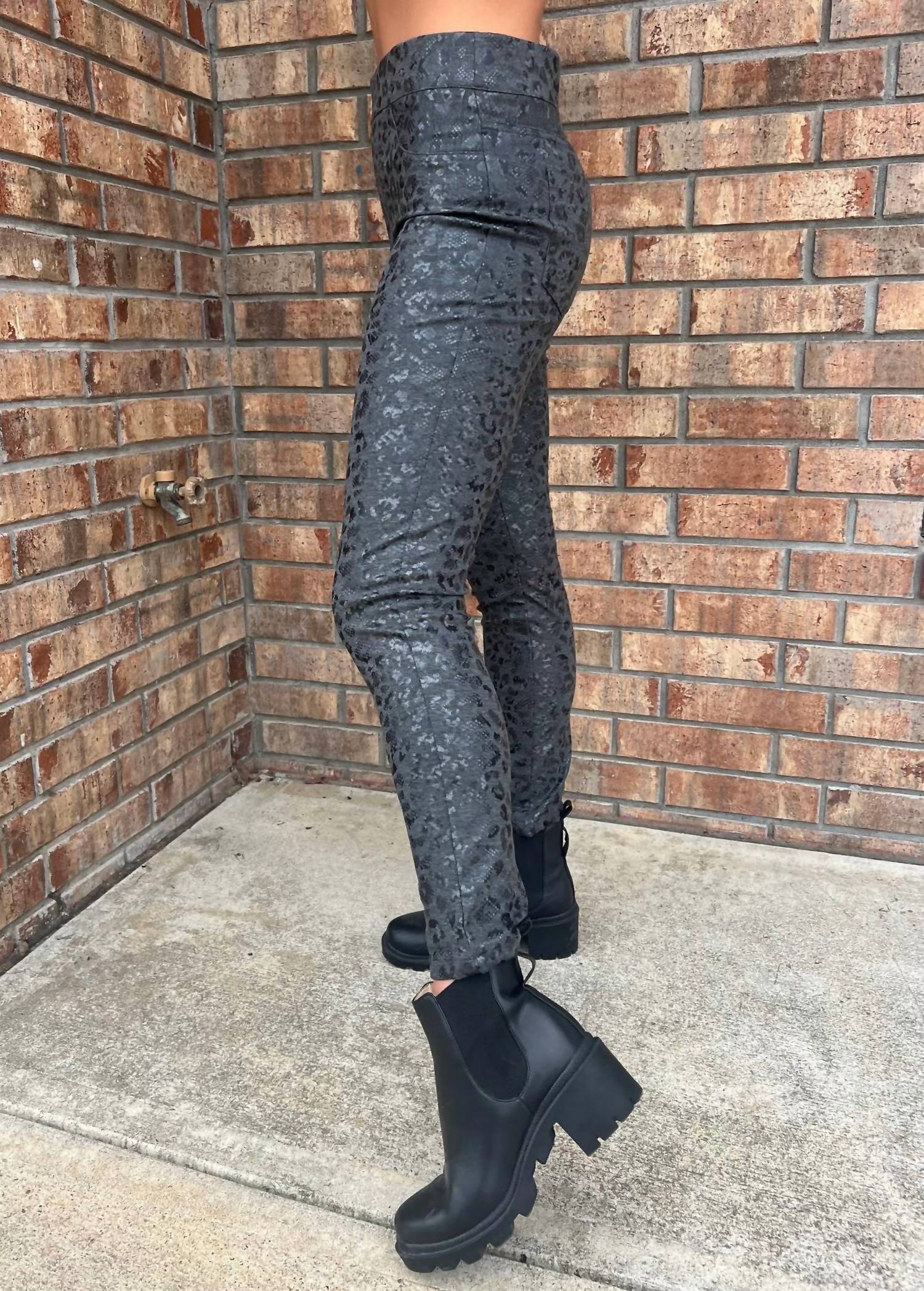 Isle By Melis Kozan - Metallic Leopard Pull-on Ponte Pants