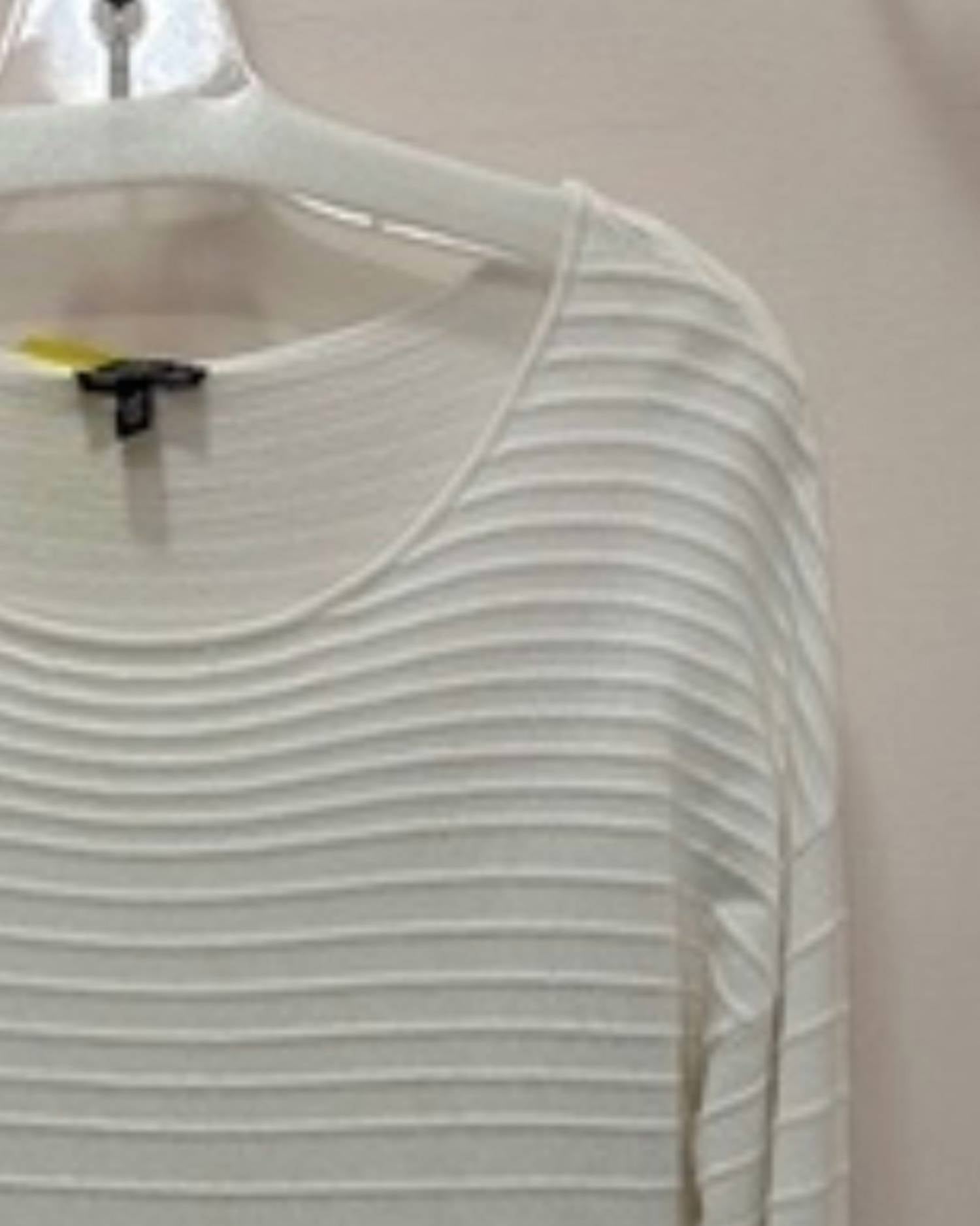 Conrad C - Women's Crew Emblossed Stripe Sweater