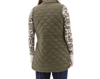 Aventura Flurry Quilted Vest in olive - women's jacket - detail view