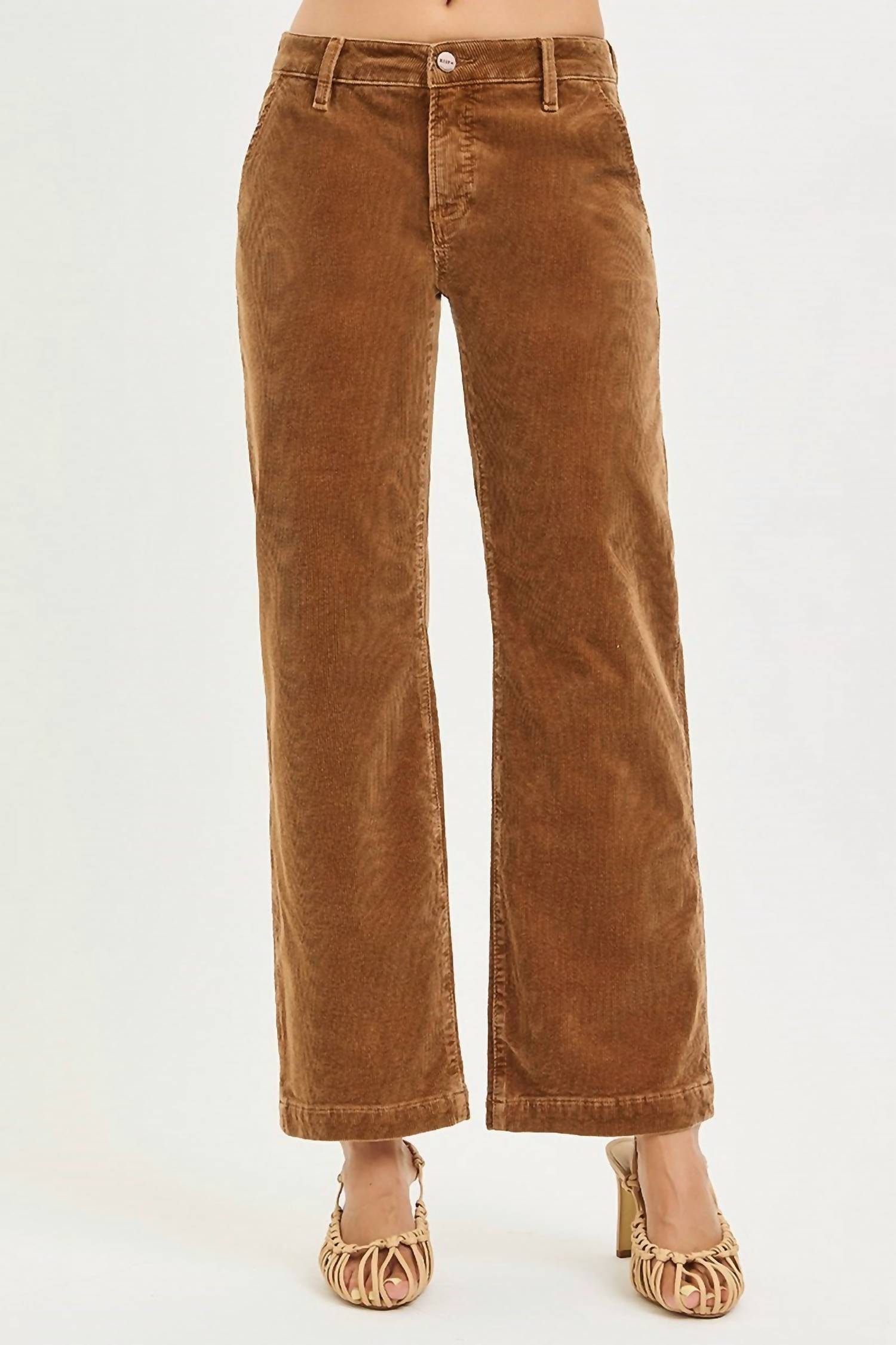 Risen - Veronica MID RISE ANKLE STRAIGHT CORDUROY PANTS