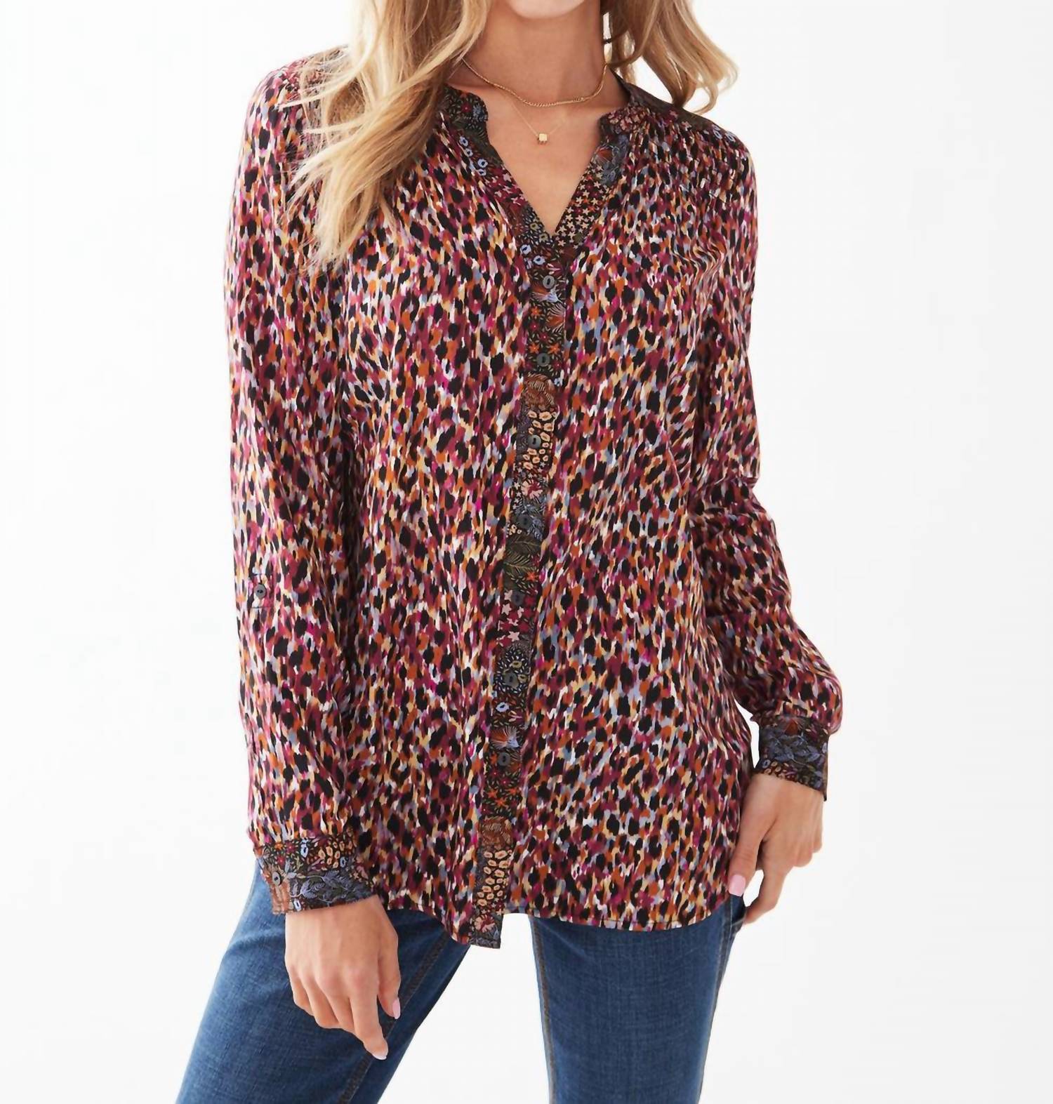 Fdj - Smocking Detail Roll Up Sleeve Shirt