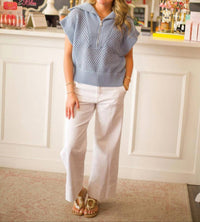 KanCan High Rise Cropped Wide Leg Jeans in white - women's jeans - view 4