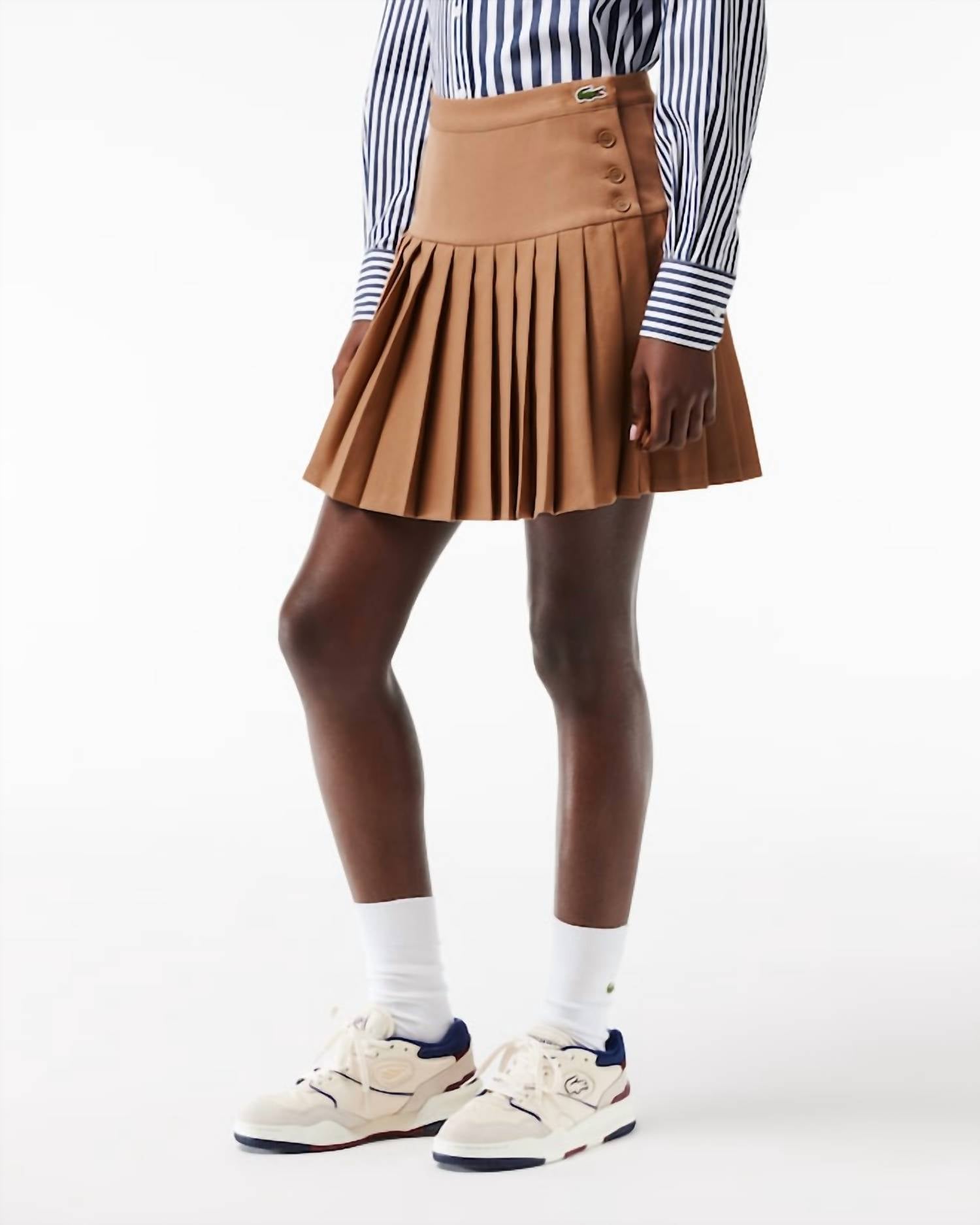 Lacoste - Pleated Button Waist Skirt