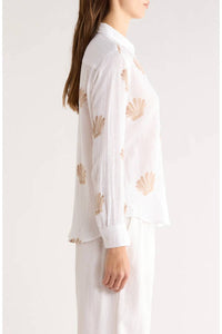Rails - Charli Seashell Print Linen Blend Button-up Shirt