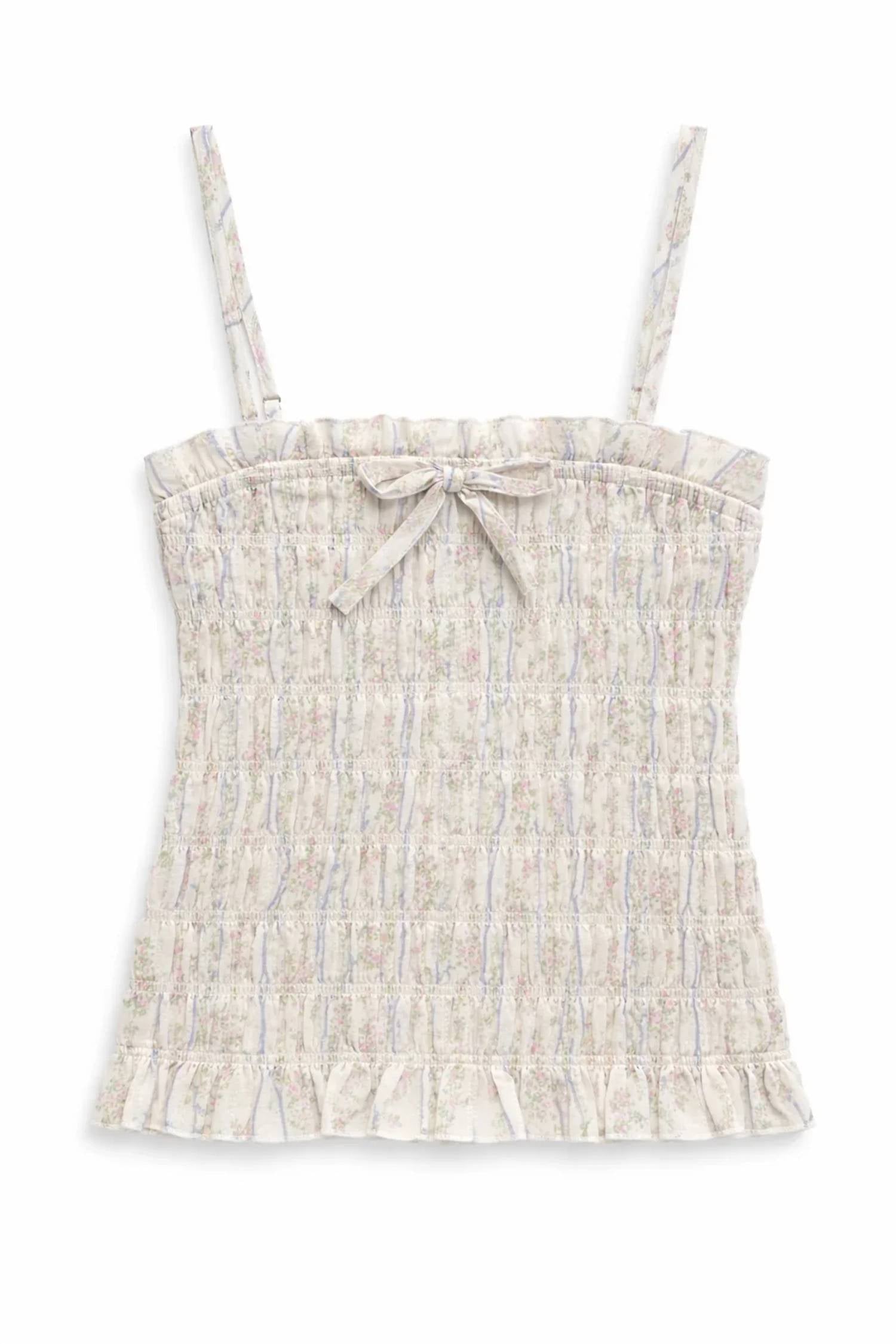 Katie J Nyc - Girls Alma Floral Gathered Cami Top
