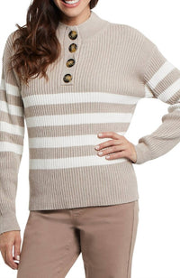 Tribal - Button Mock Sweater